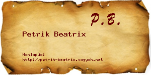 Petrik Beatrix névjegykártya